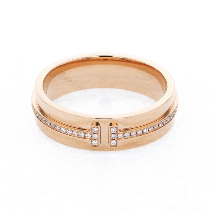 Tiffany & Co. Tiffany T Two Ring 18K Rose Gold Diamond