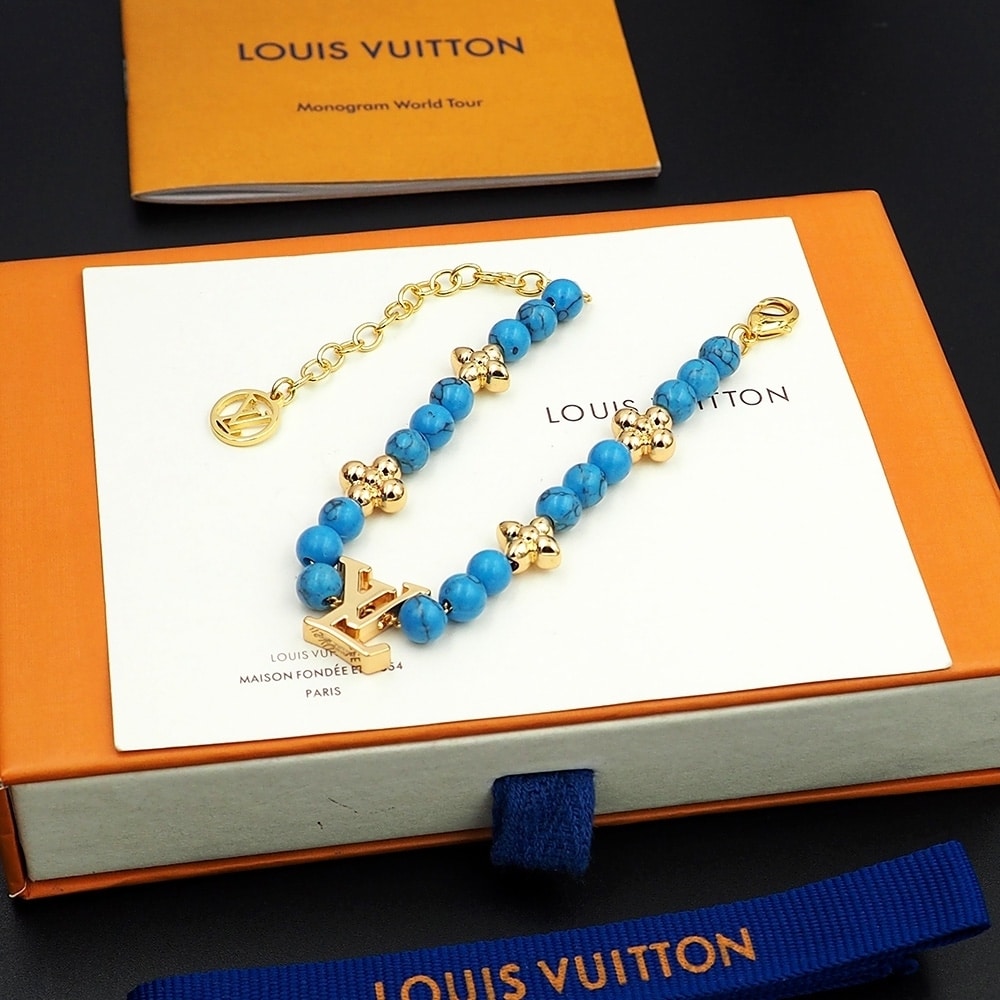 Louis Vuitton Turquoise Pearl Bracelet Blue