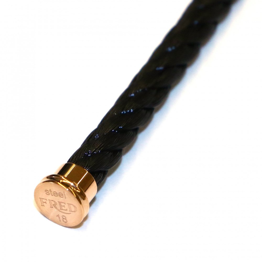 FRED Force 10 Lm Black 18 Jewelry Parts Mens Bracelet 18K Rose Gold 6B0199