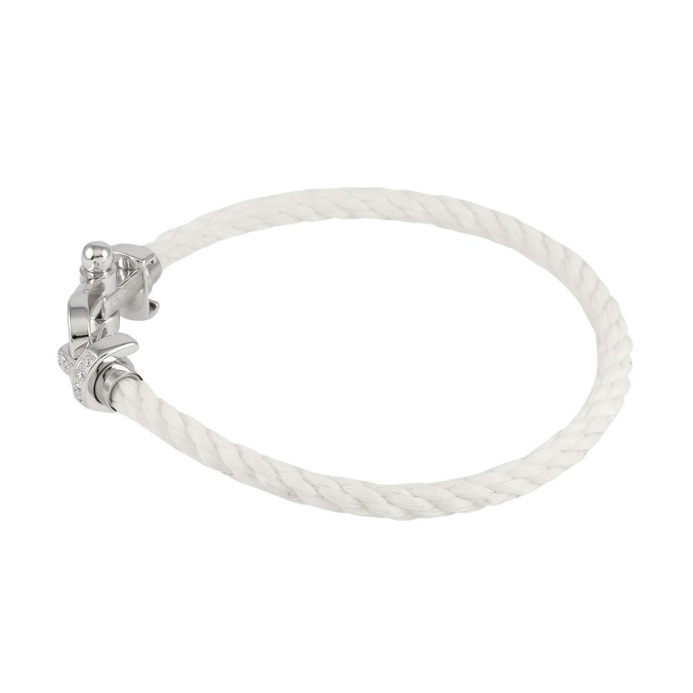 FRED Force 10 Lm Bracelet 18K White Gold & Stainless Steel Diamond 0B0026-6B0160