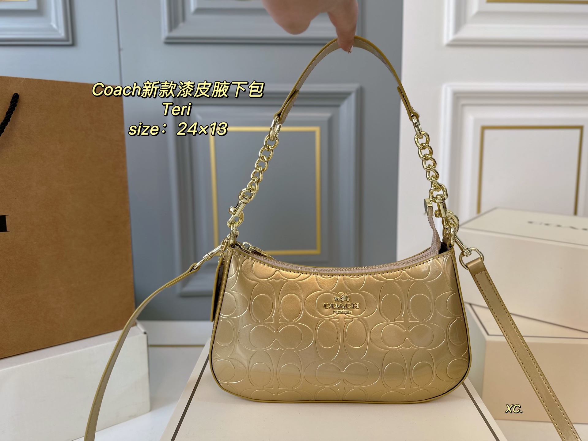 COACH Teri patent leather underarm bag - cnluxepick