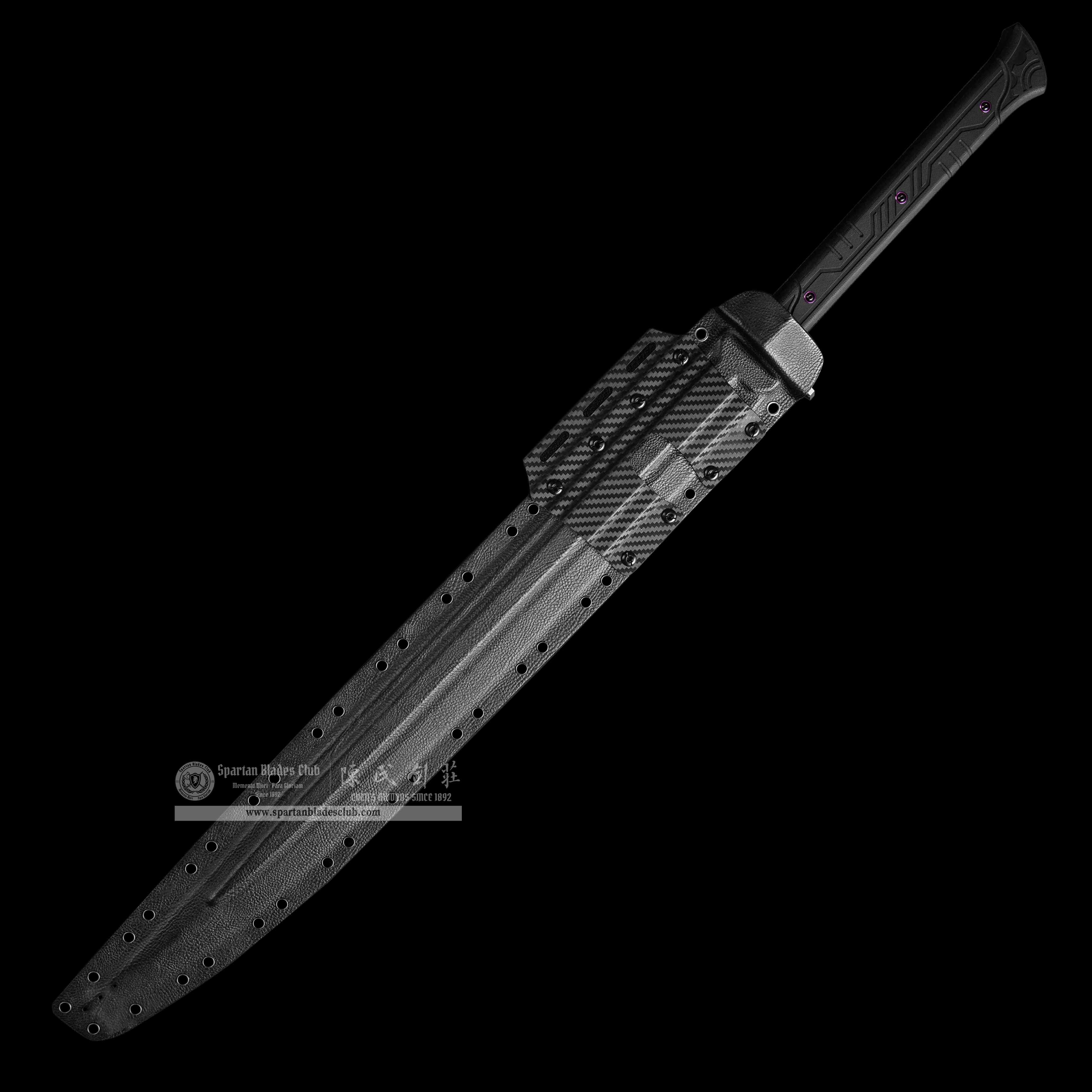 HR04 | Spartan Darkward | Tactical Sword | German 80CrV2 Steel | Glossy Mirror Black DLC Coating | Modern Tactical Spartan Sword (Xiphos-Inspired) | Black | 58–59 HRC | Full Tang | Battle-ready | Spartan Blades Club (陳氏劍莊 CHEN'S SWORDS 1892) - Spartan Blades Club - 陳氏劍莊1892