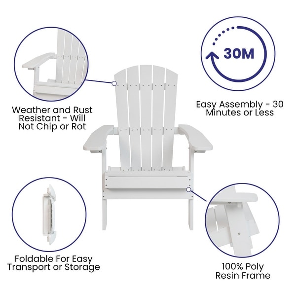 AllWeather Poly Resin Folding Adirondack Chair