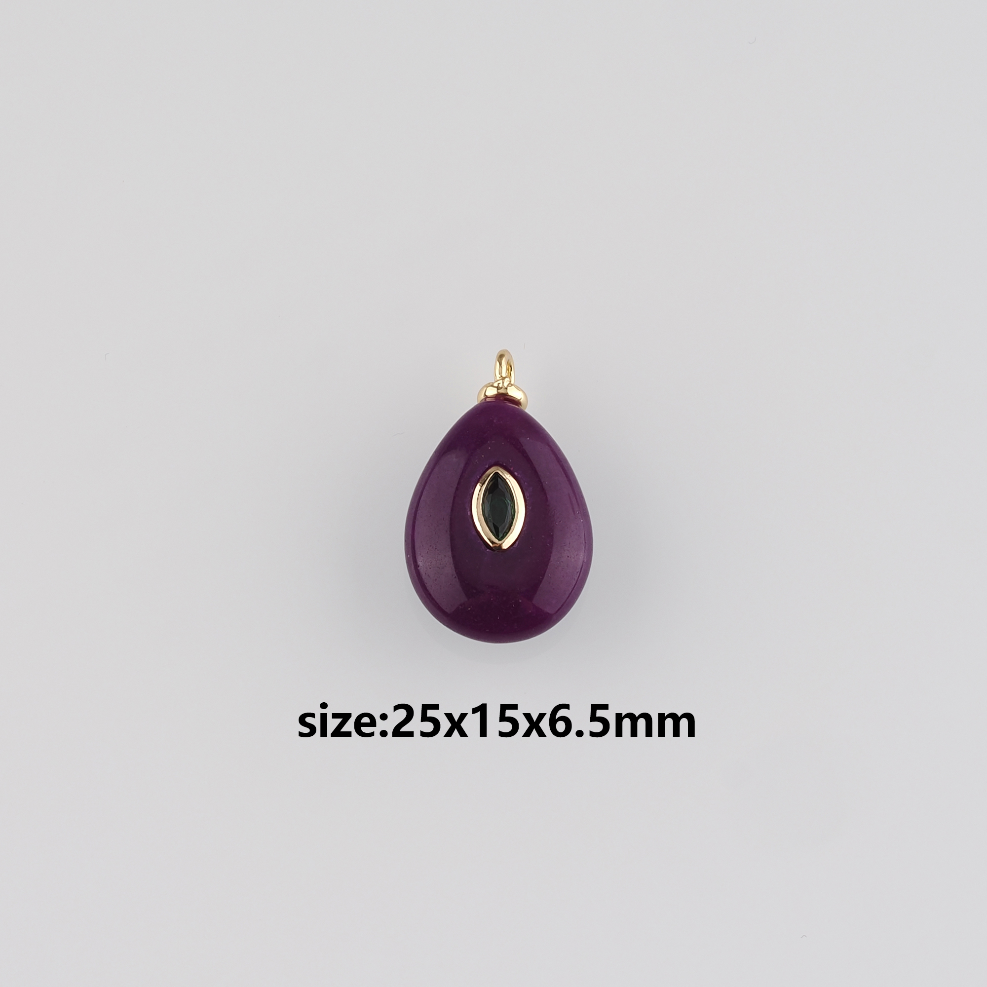 18K Gold Filled Teardrop Pendant,Natural Stone Charm Earrings Necklace for DIY Jewelry Making Supply