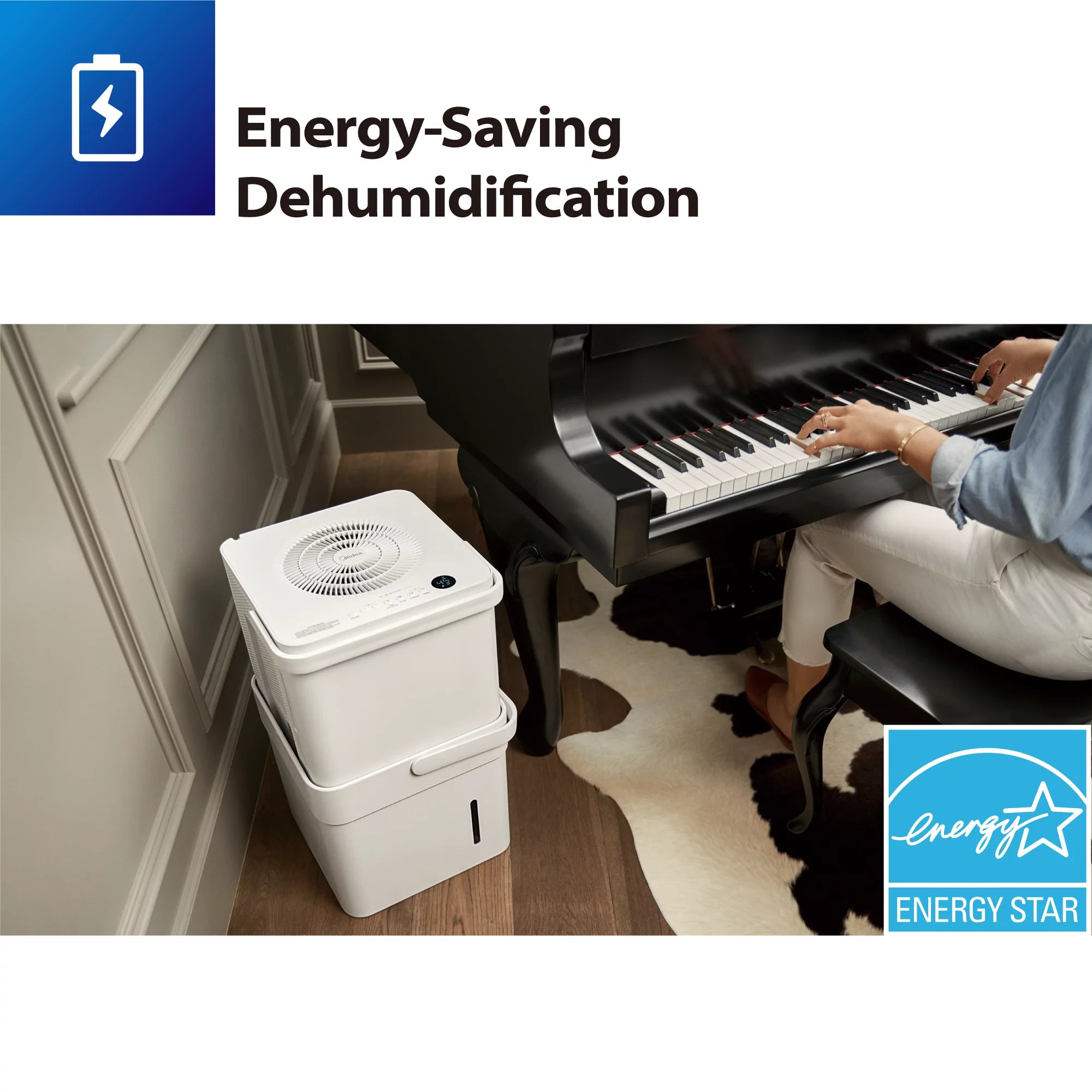 Midea Cube 20-Pint Smart WiFi Dehumidifier， Coverage up to 2，000 sq. ft.
