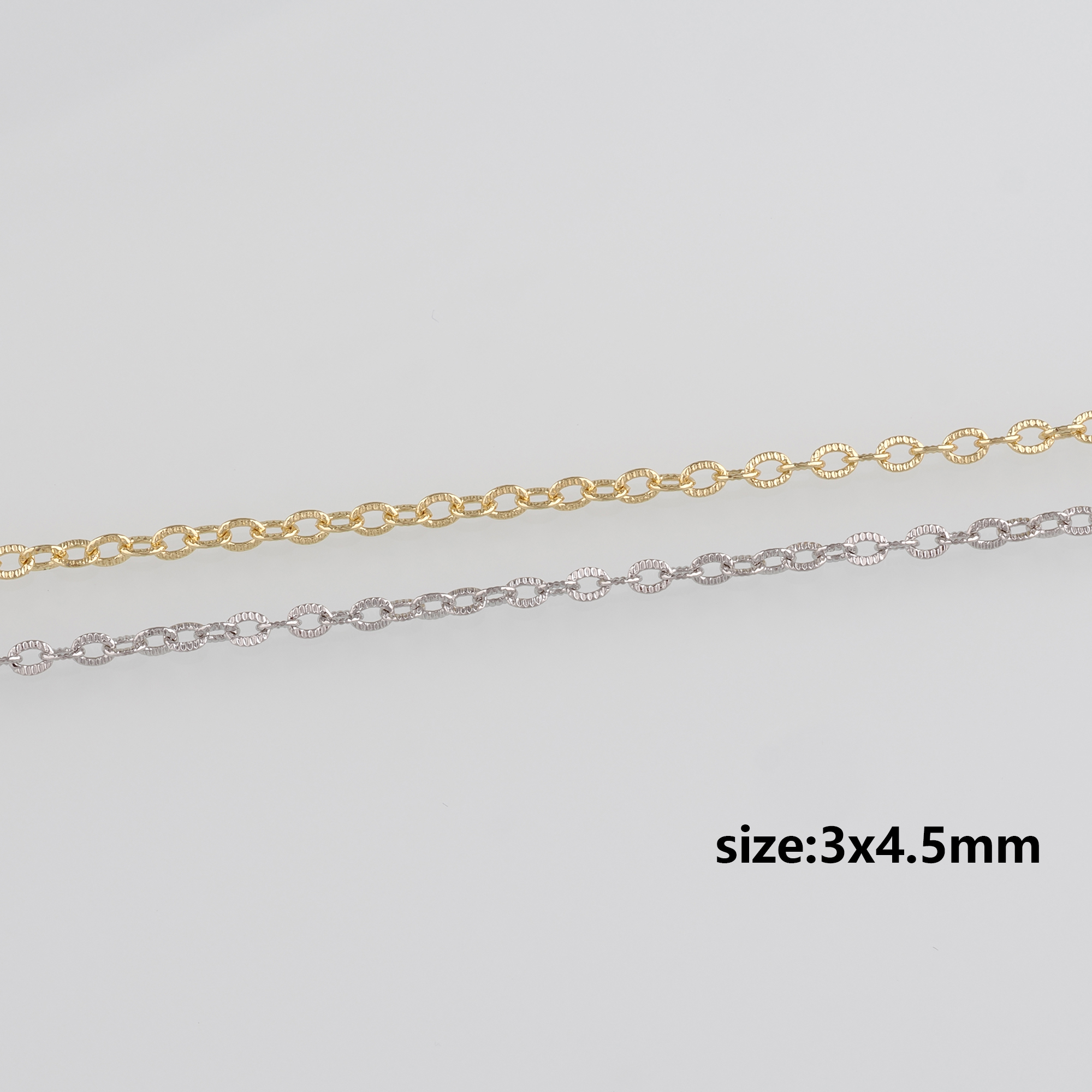 18K Gold Filled Cable Chain Necklace,Dainty Thin Link Chain,Gold Texture Chain Necklace for Women DIY Jewelry Making Supply