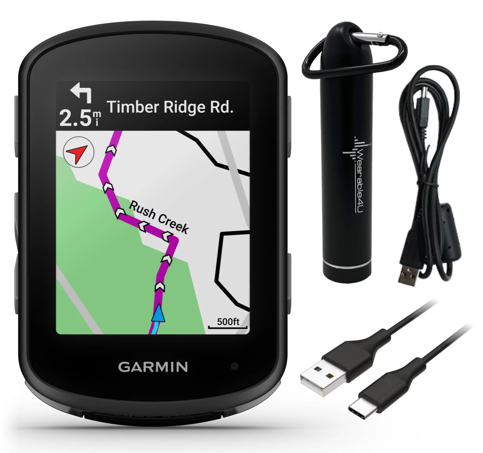 Garmin Edge 540 GPS Cycling Computer, Button Controls, Advanced Navigation with Wearable4U Power Bank Bundle