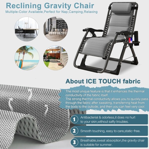 DoCred Zero Gravity Chair,Folding Lawn Chaise Recliner Lounge Chair