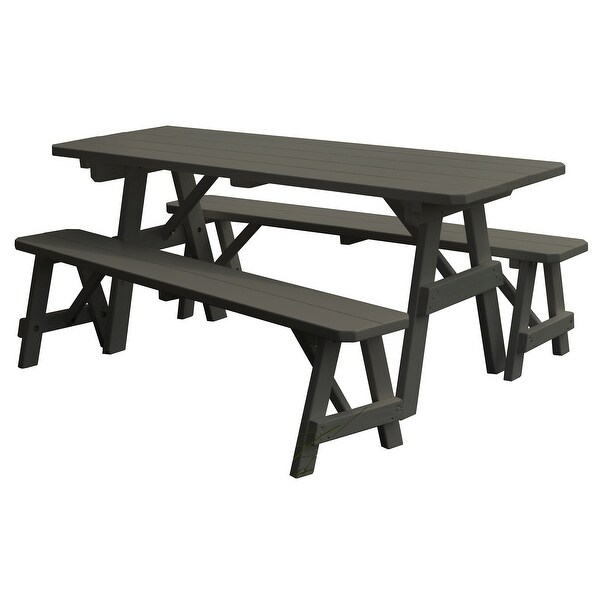 Pine 4' Traditional Picnic Table with 2 Benches