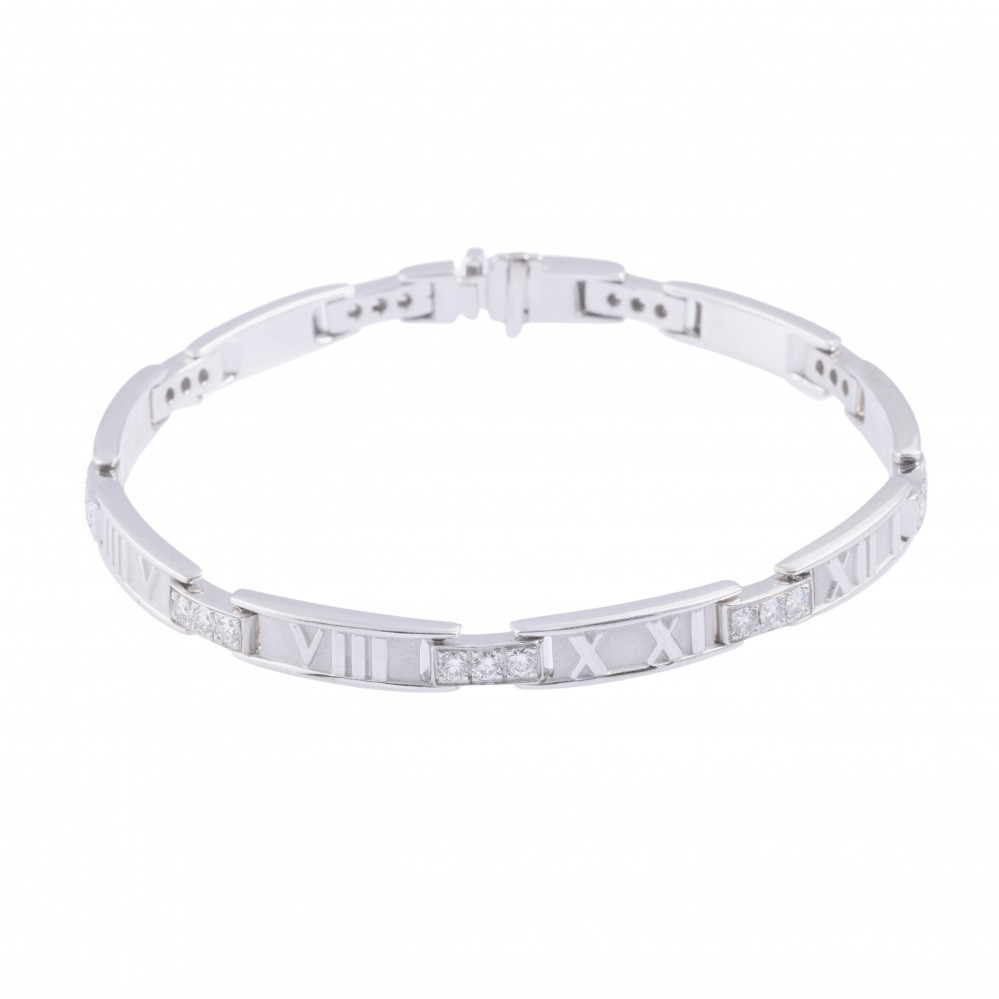 Tiffany & Co. Atlas Bracelet 18K White Gold Diamond