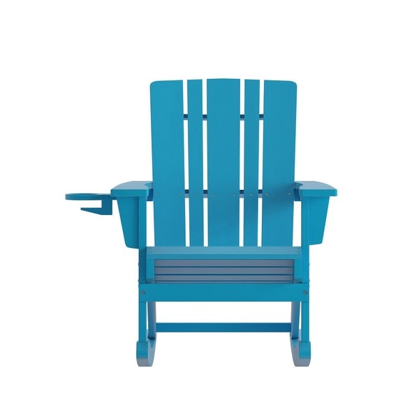 AllWeather Rocking Adirondack Chair with Swiveling Cupholder