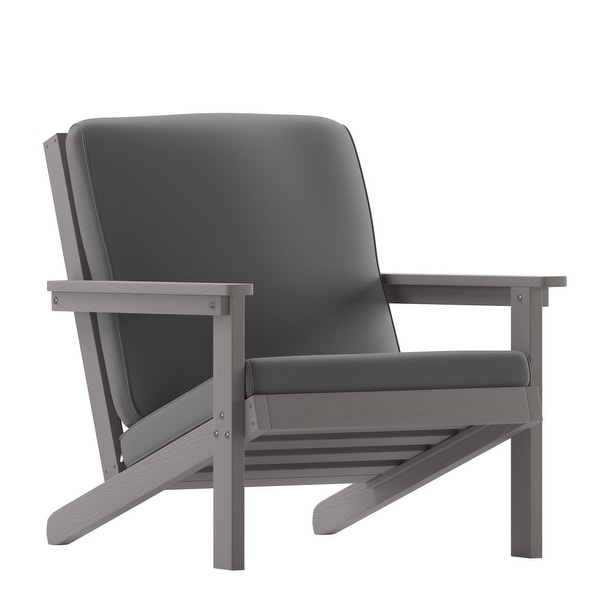 AllWeather Poly Resin Adirondack Style Chair and Cushions