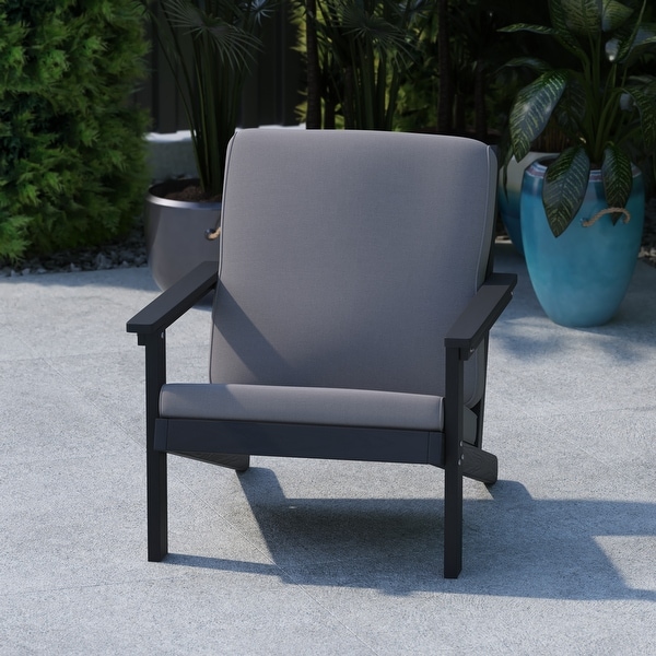 AllWeather Poly Resin Adirondack Style Chair and Cushions