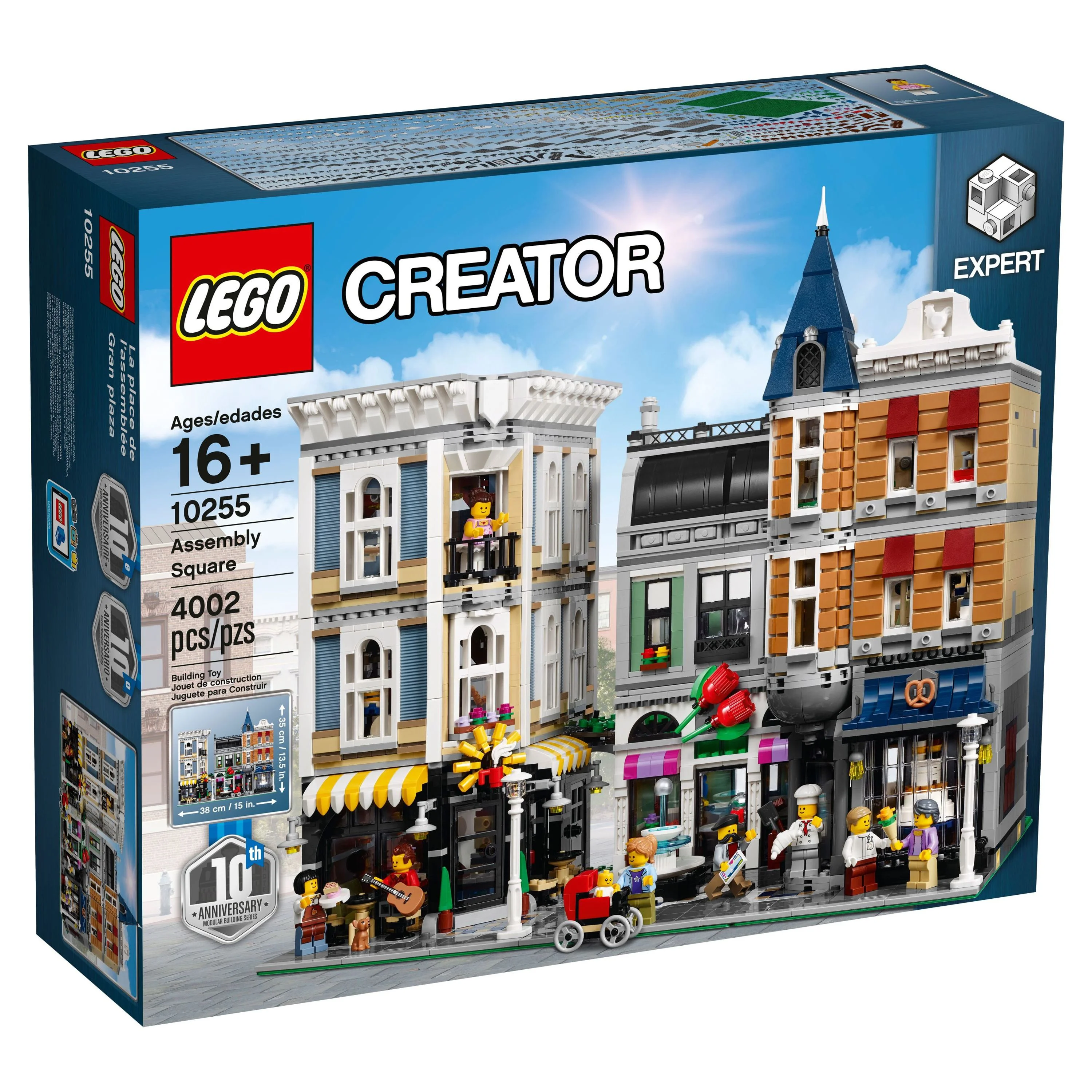 LEGO Creator Expert Assembly Square 10255, 10th Anniversary Addition to the LEGO Modular Building Series, Provides Hours of Creative Play for Adults