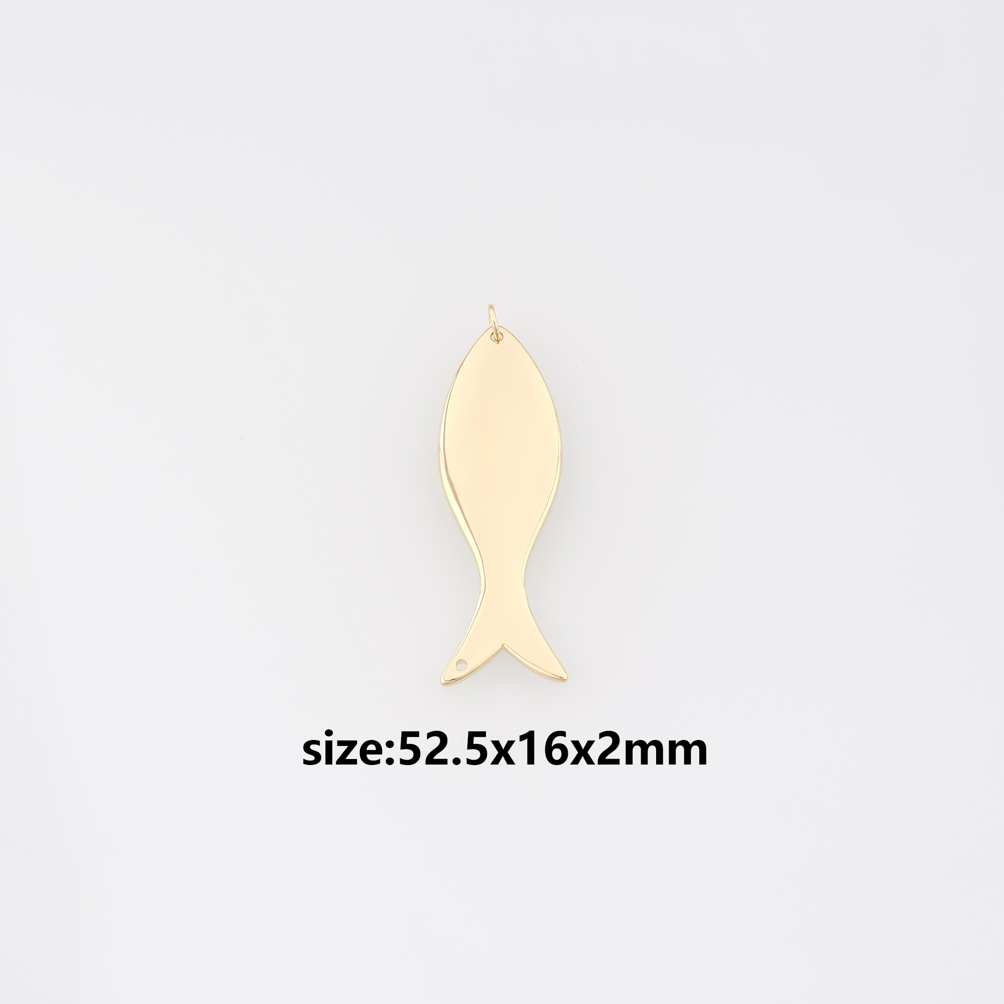 18K Gold Filled Fish Pendant,Ocean Fish Charm Earrings Necklace for DIY Jewelry Making Supply