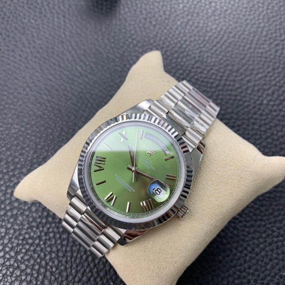 DAY-DATE 41MM STAINLESS STEEL CASE GREEN DIAL
