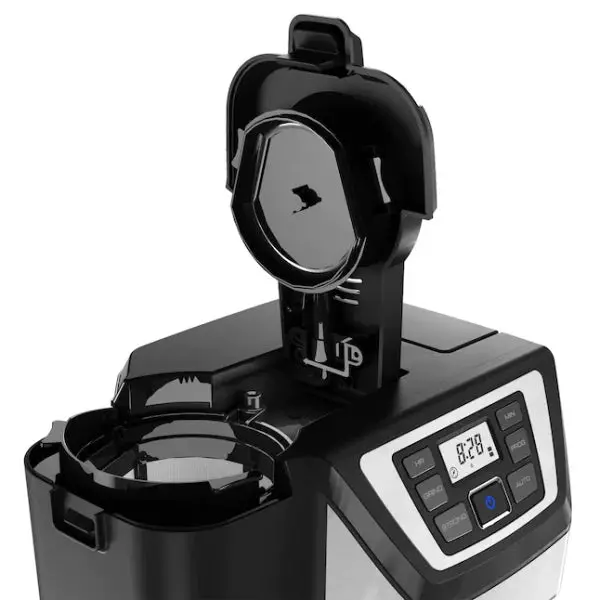 Stainless Steel and Black 12-Cup Residential Drip Coffee Brewer