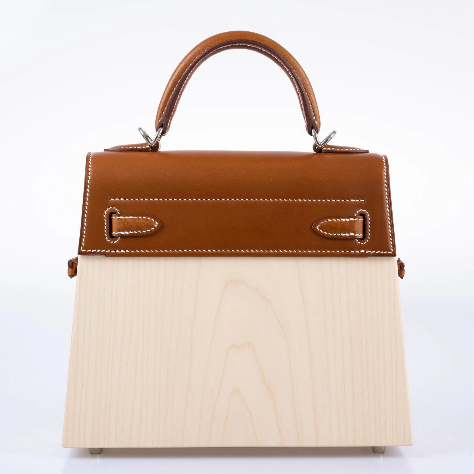 Hermès Kelly Picnic Kellywood Perspective Cavalière Wood Barenia Palladium Hardware