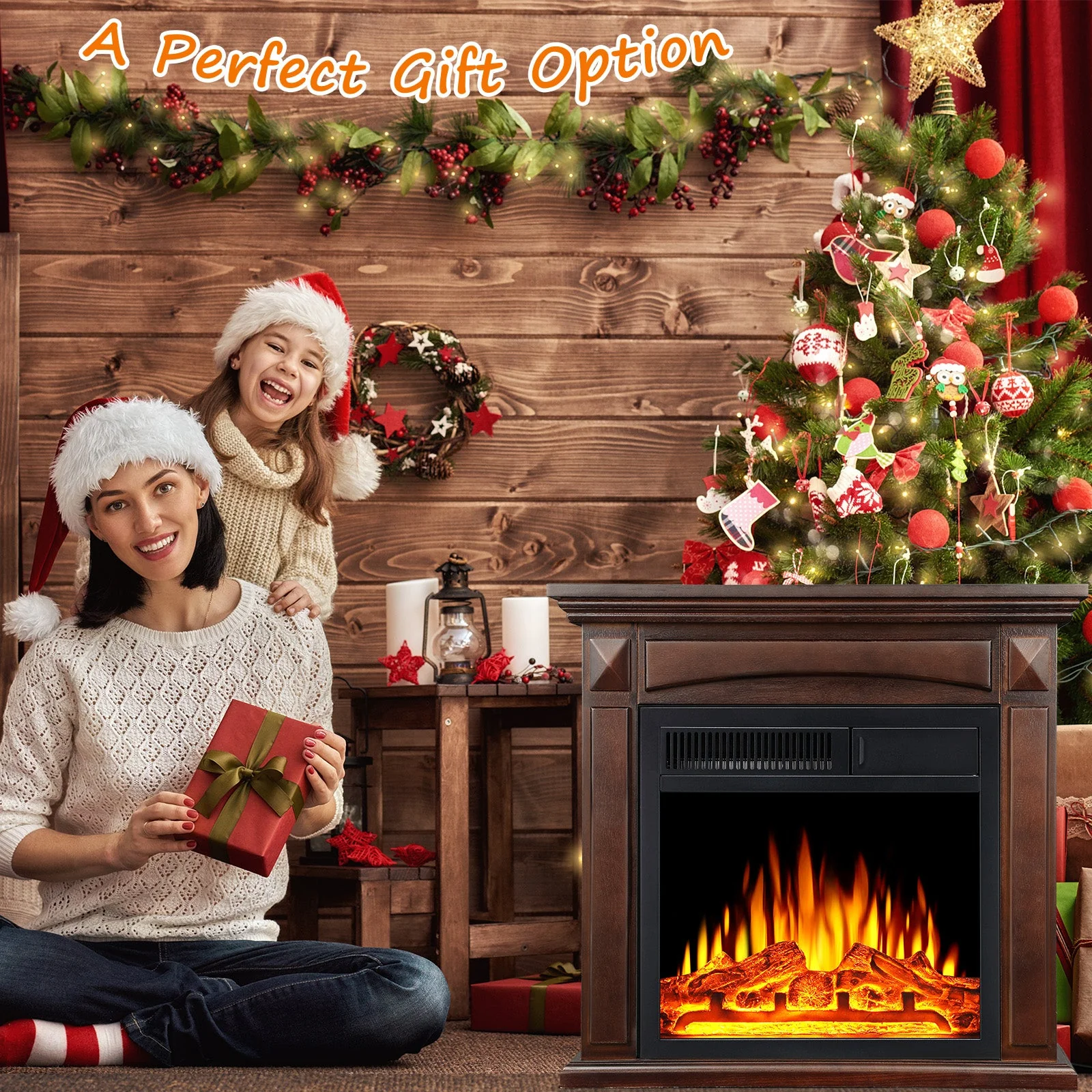 25'' Electric Fireplace with Mantel M1806