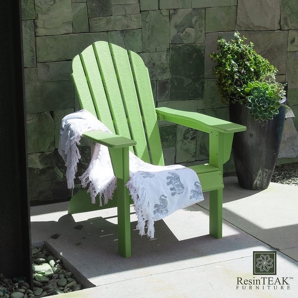 ResinTeak All Weather Essential Adirondack Chair,HDPE Poly Lumber