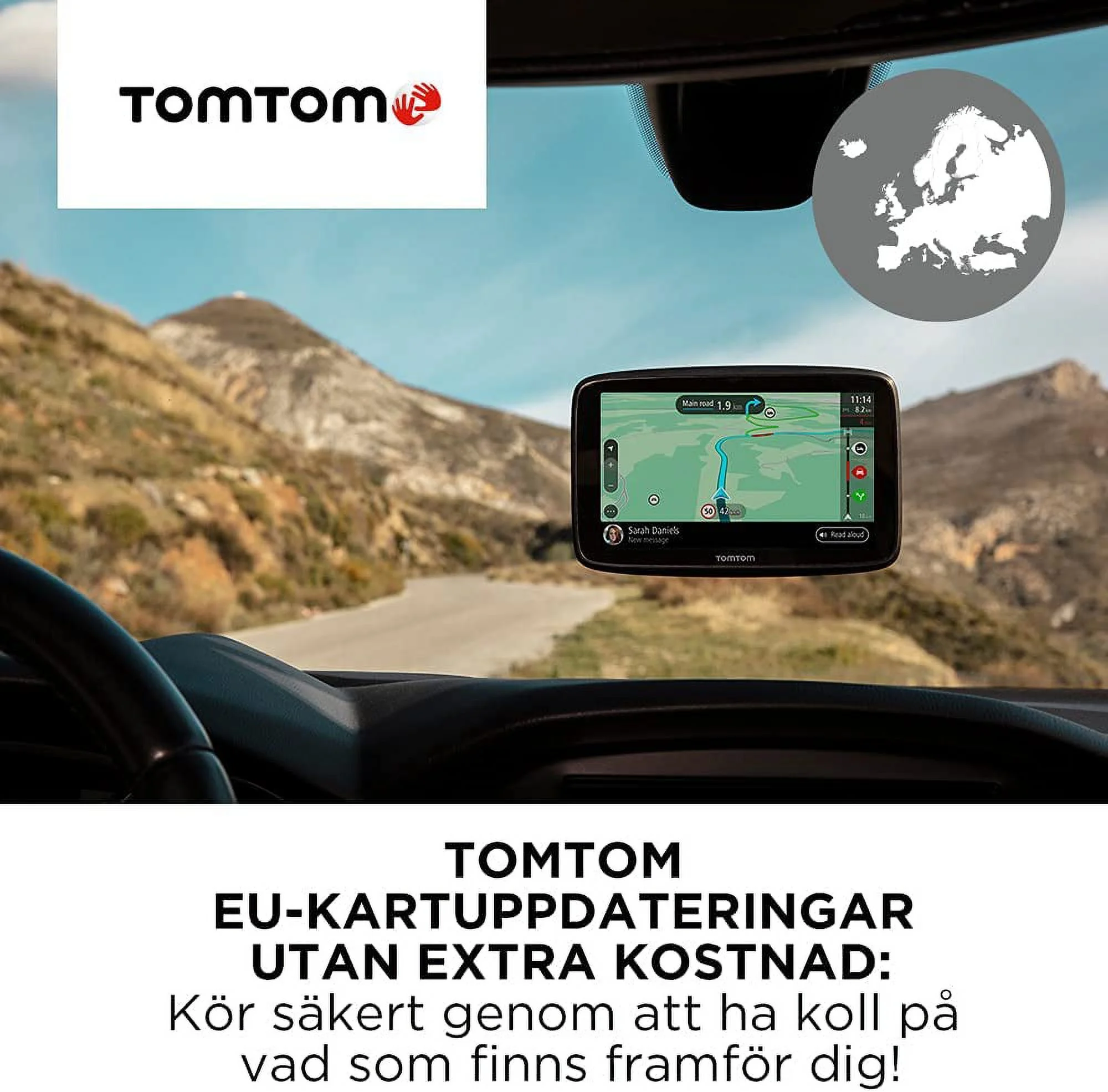 TomTom Car Sat Nav GO Classic, 6 Inch, with Traffic Congestion and Speed Cam Alert Trial Thanks to TomTom Traffic, EU Maps, Updates via WiFi, Integrated Reversible Mount