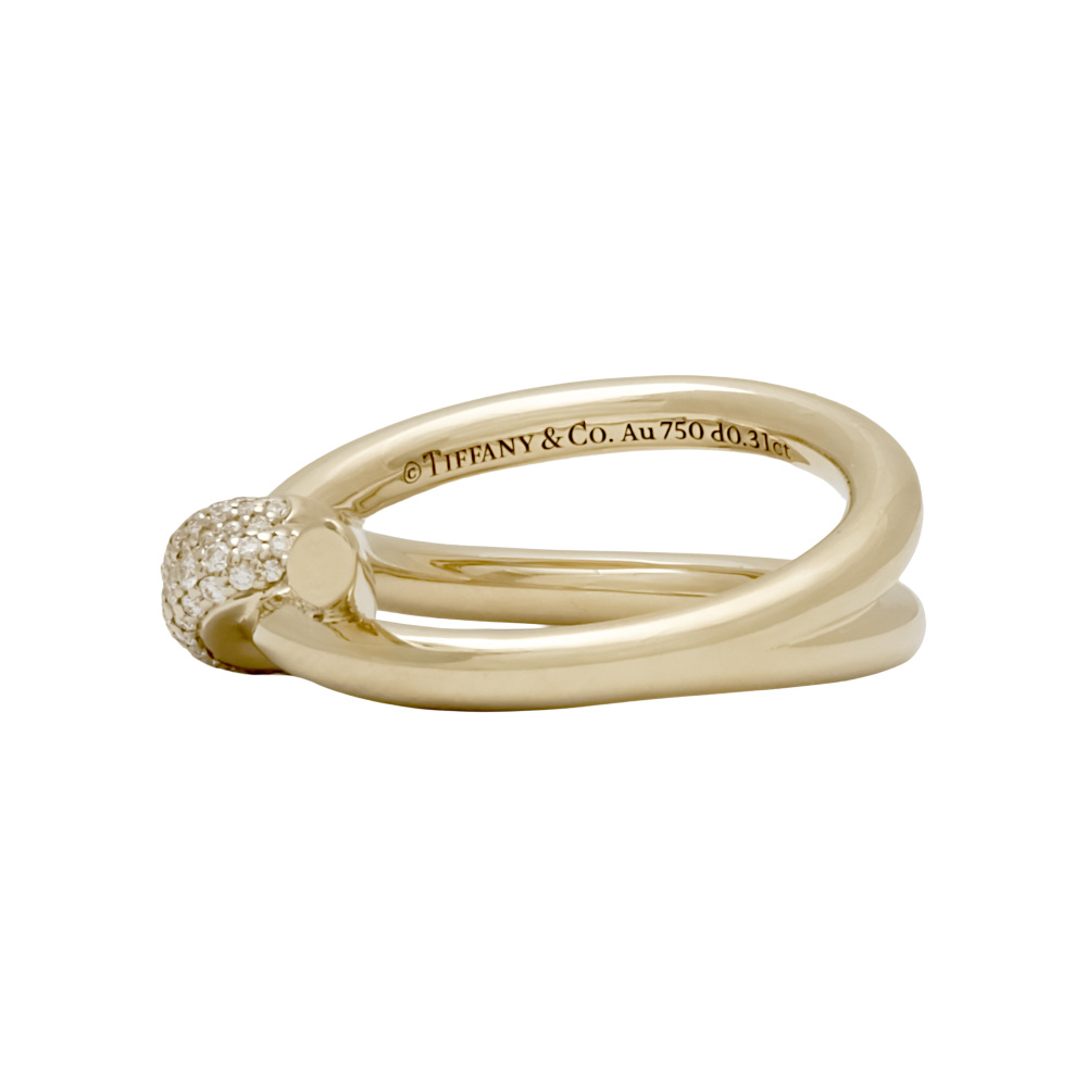 Tiffany & Co. Knot Double Row Ring 18K Yellow Gold Diamond 69346642
