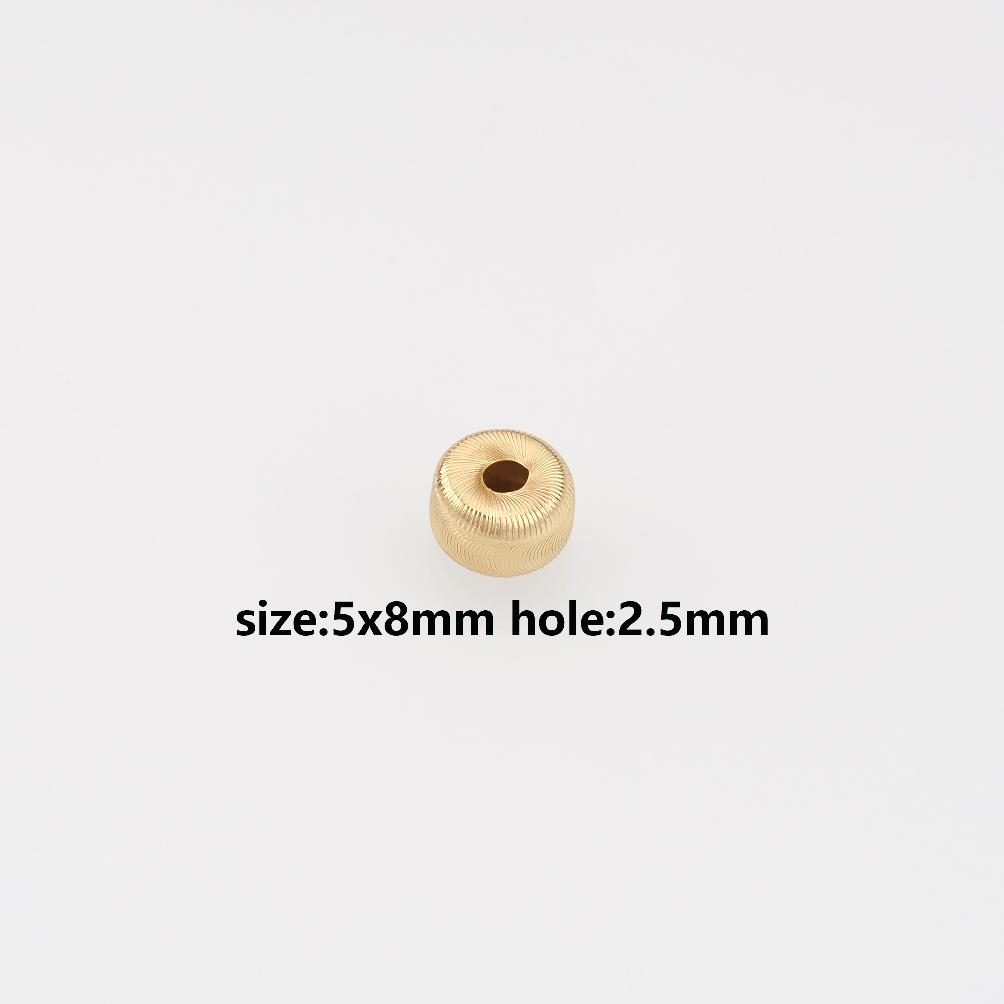 10Pcs 18K Gold Filled Cylinder Spacer Beads,Barrel Beads for Bracelet Jewelry Necklace Making Supply