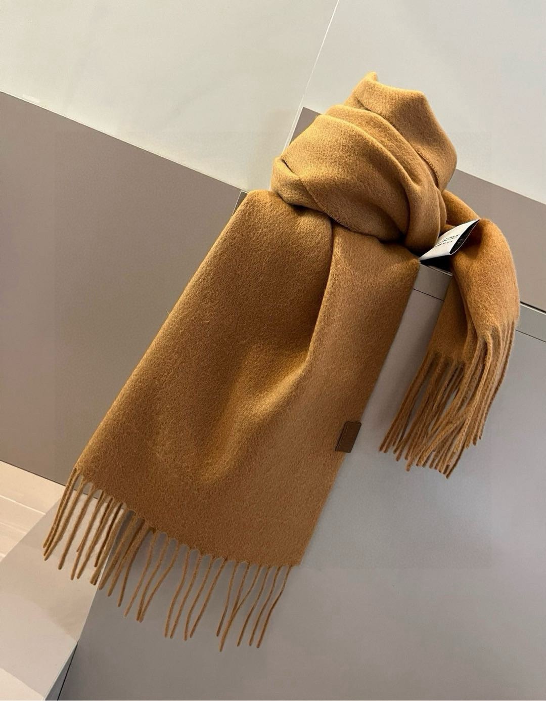 Loewe Mohair Scarf Solid Camel For Women 180cm