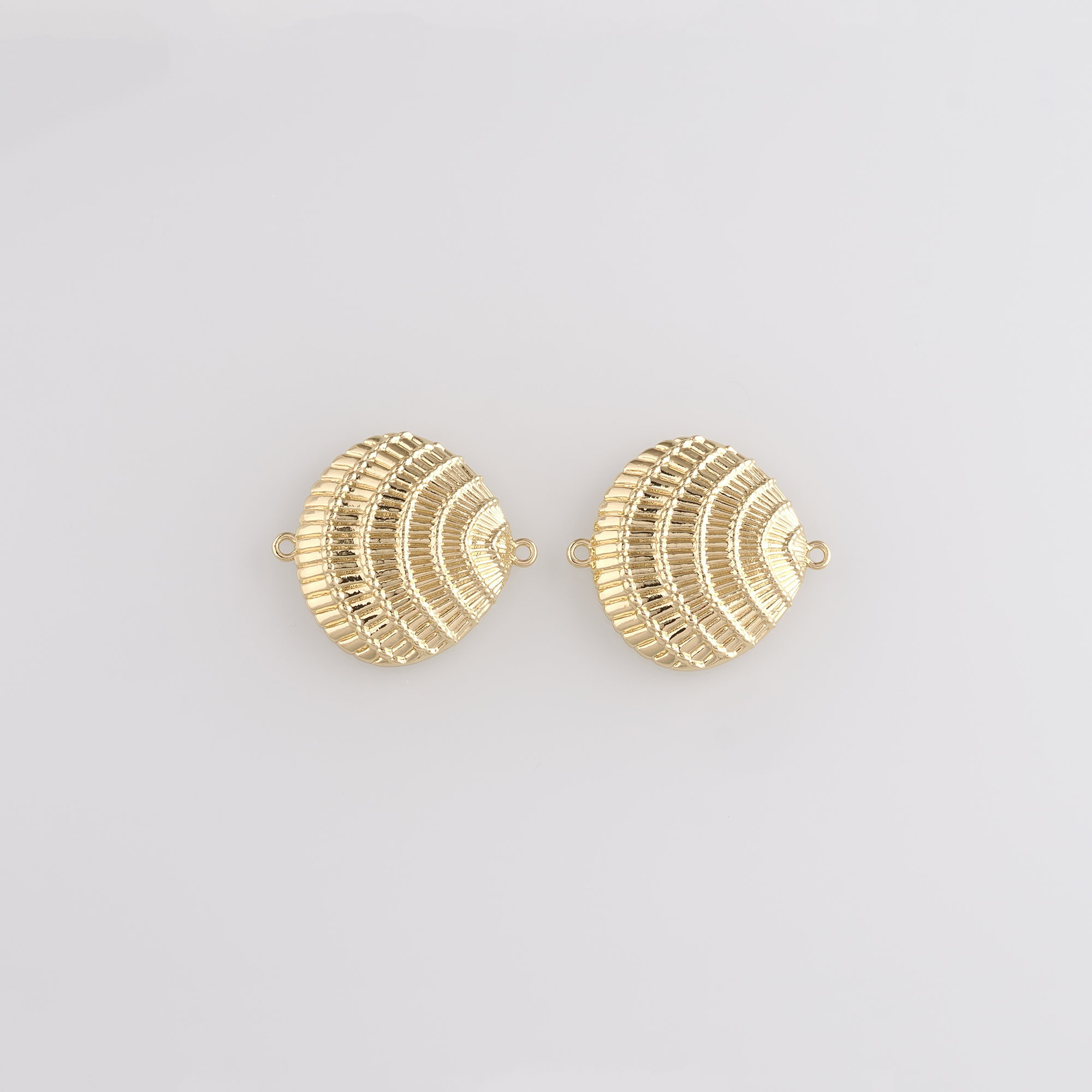 18K Gold Filled Scallop Connector,Gold Scallop Charm Necklace Bracelet for DIY Jewelry Making Supply