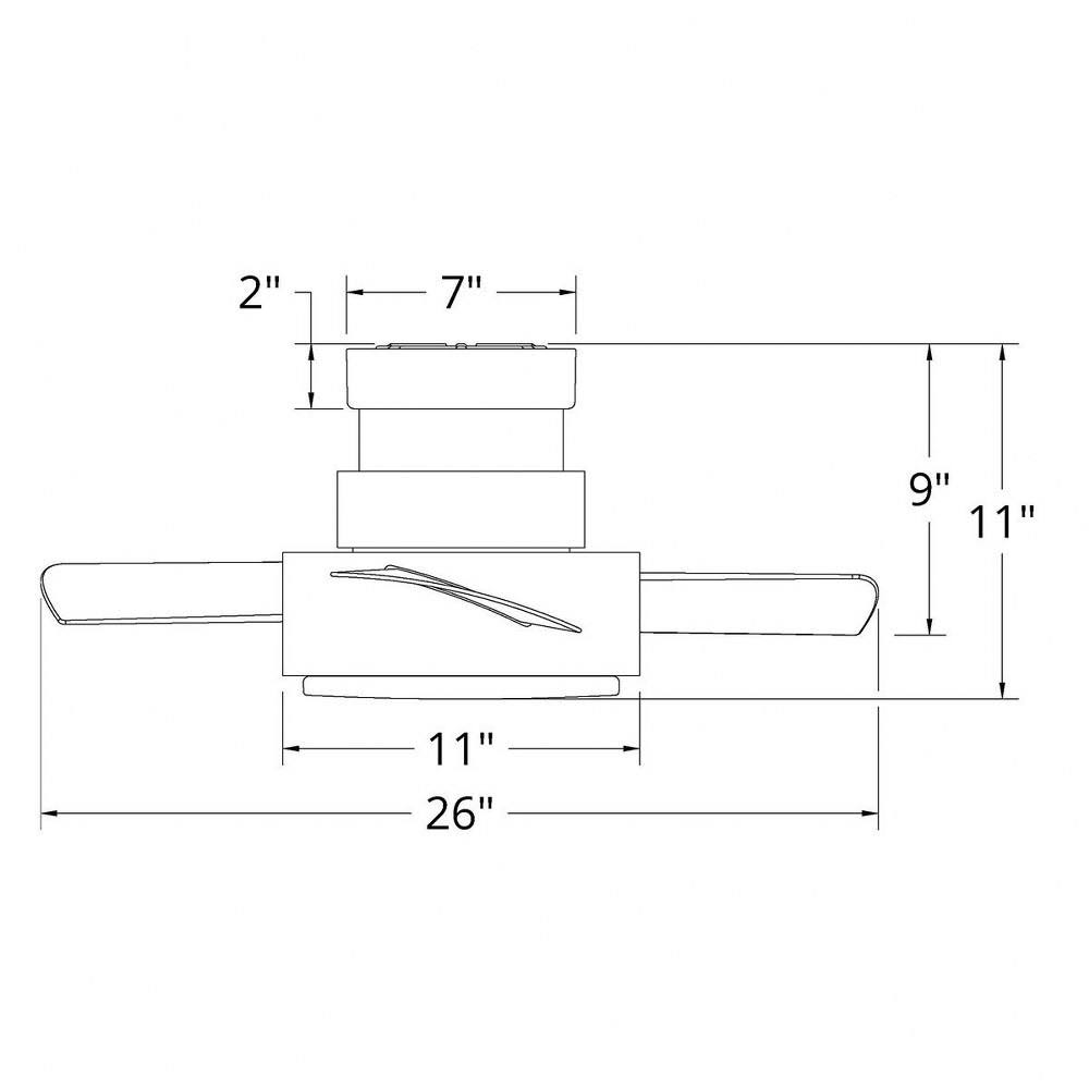 Modern Forms FH-W1802-26L-35-TT Vox 26 inch Titanium Silver Flush Mount Ceiling Fan in 3500K