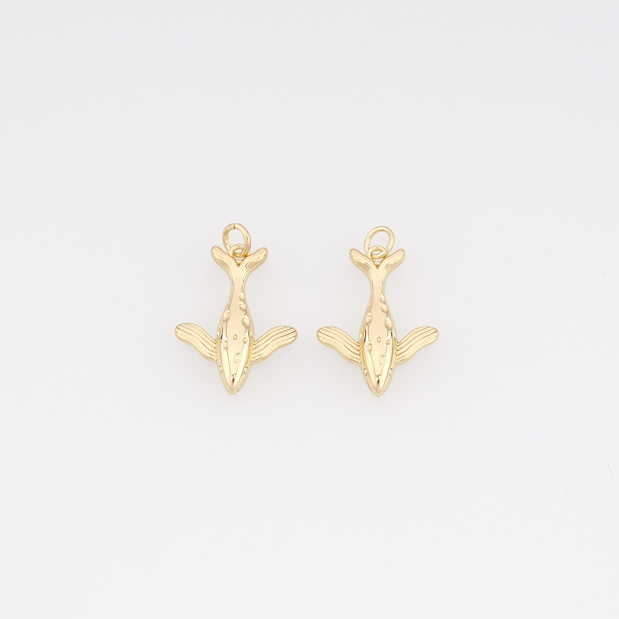 18K Gold Filled Whale Pendant,Whale Charm Earrings Necklace for DIY Jewelry Making Supply