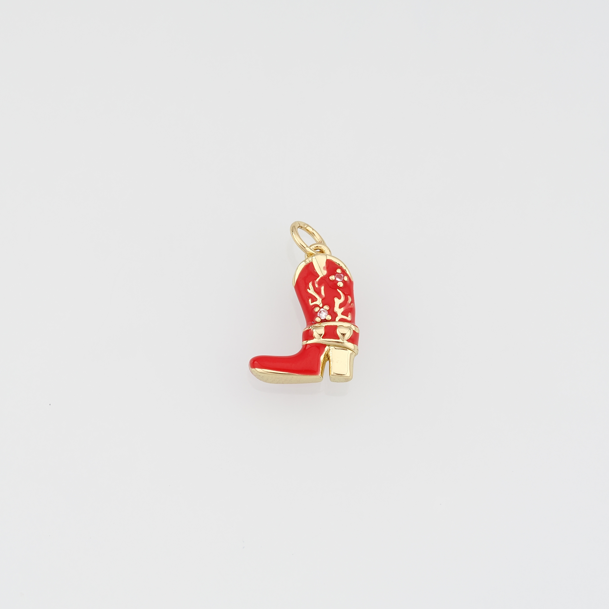 18K Gold Filled Cowboy Boots Pendant,Enamel Shoe Charm Earrings Necklace for DIY Jewelry Making Supply