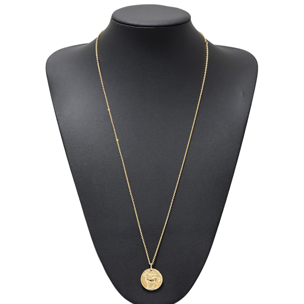 Van Cleef & Arpels Zodiac Medal Sagittarius Forsa Chain Necklace 18K Yellow Gold
