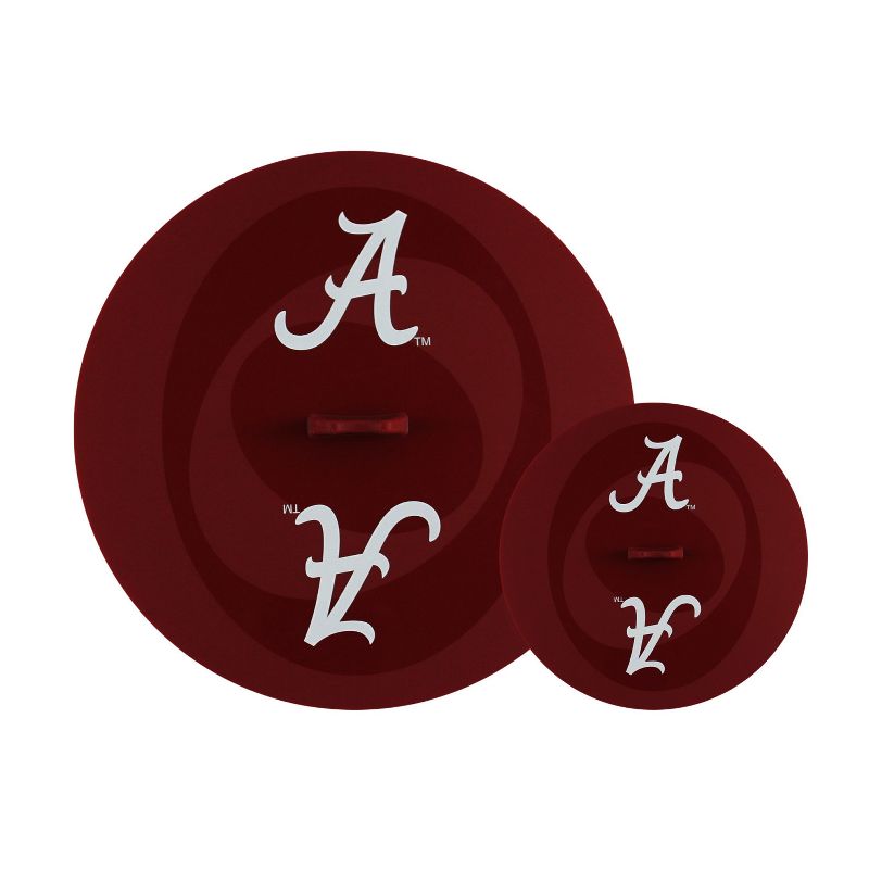 FanPans Team Logo Silicone Lid Set, 2 Pack - NCAA Alabama Crimson Tide