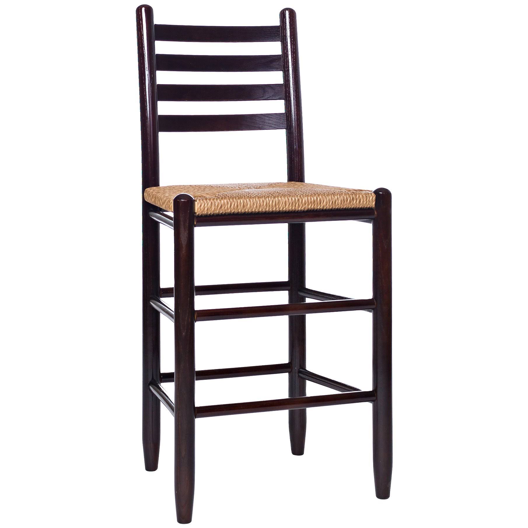 Dixie Seating Asheville Wood Ladderback Counter Stool NO. 3324W Coastal Blue, Size: Large, Grey