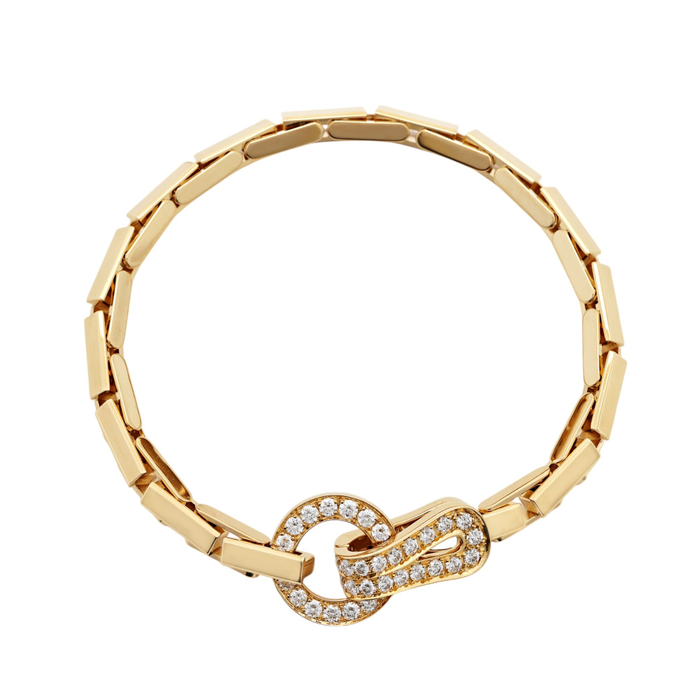 Cartier Agraf Diamond Bracelet 18K Yellow Gold