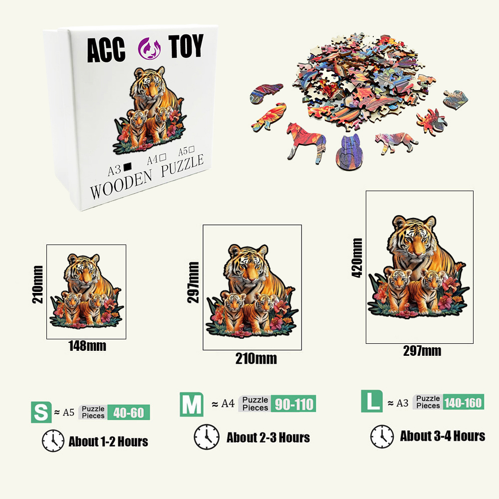Animal Wooden Puzzle-Lovely Tiger