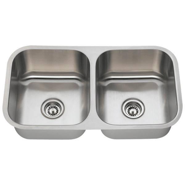 502A-18 Equal Double Bowl Stainless Steel Kitchen Sink