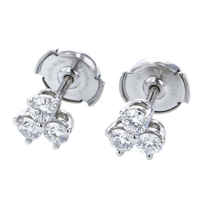 Tiffany & Co. Tiffany Platinum Diamond Earrings PT950 Earrings