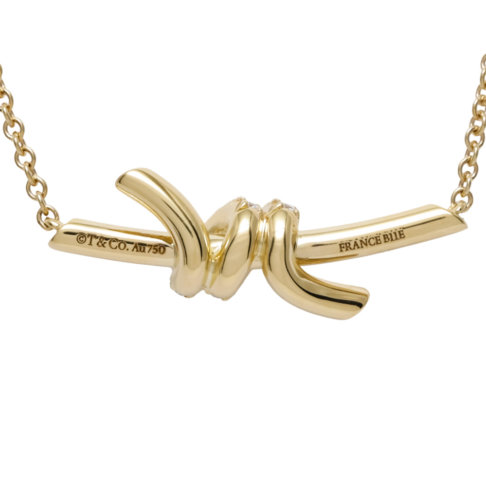 Tiffany & Co. Knot Necklace 18K Yellow Gold Diamond 75123582