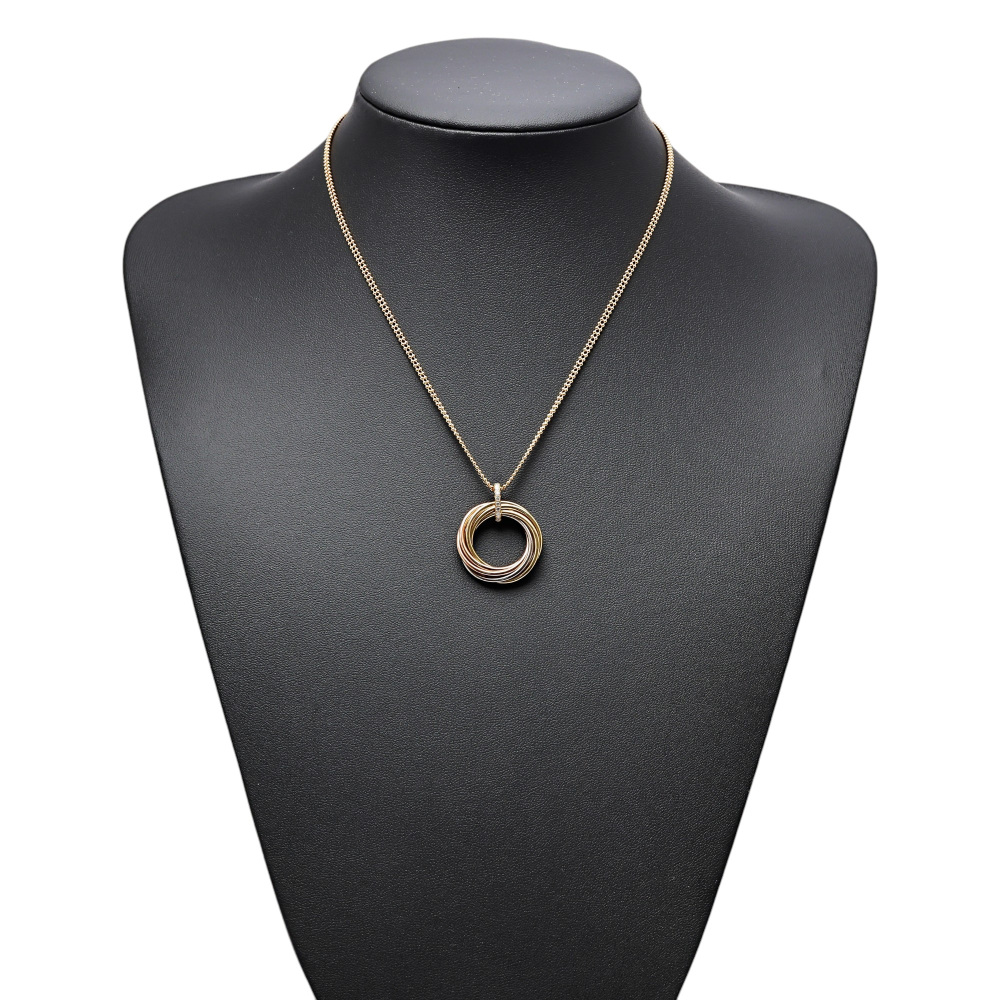 Cartier Trinity Necklace Tri-Gold Diamond B7224806