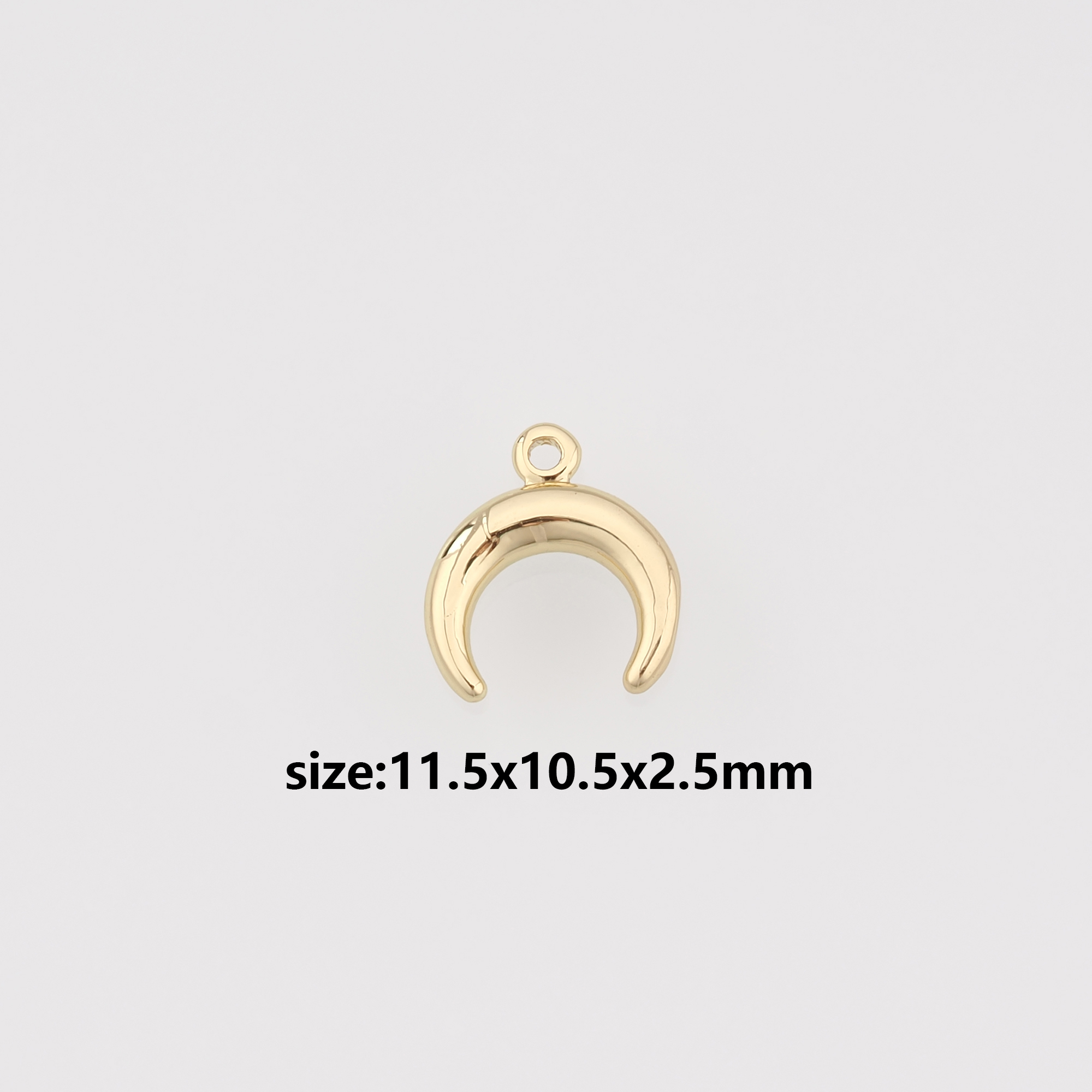 18K Gold Filled Double Horn Pendant,Dainty Horn Charm Earrings Necklace for DIY Jewelry Making Supply