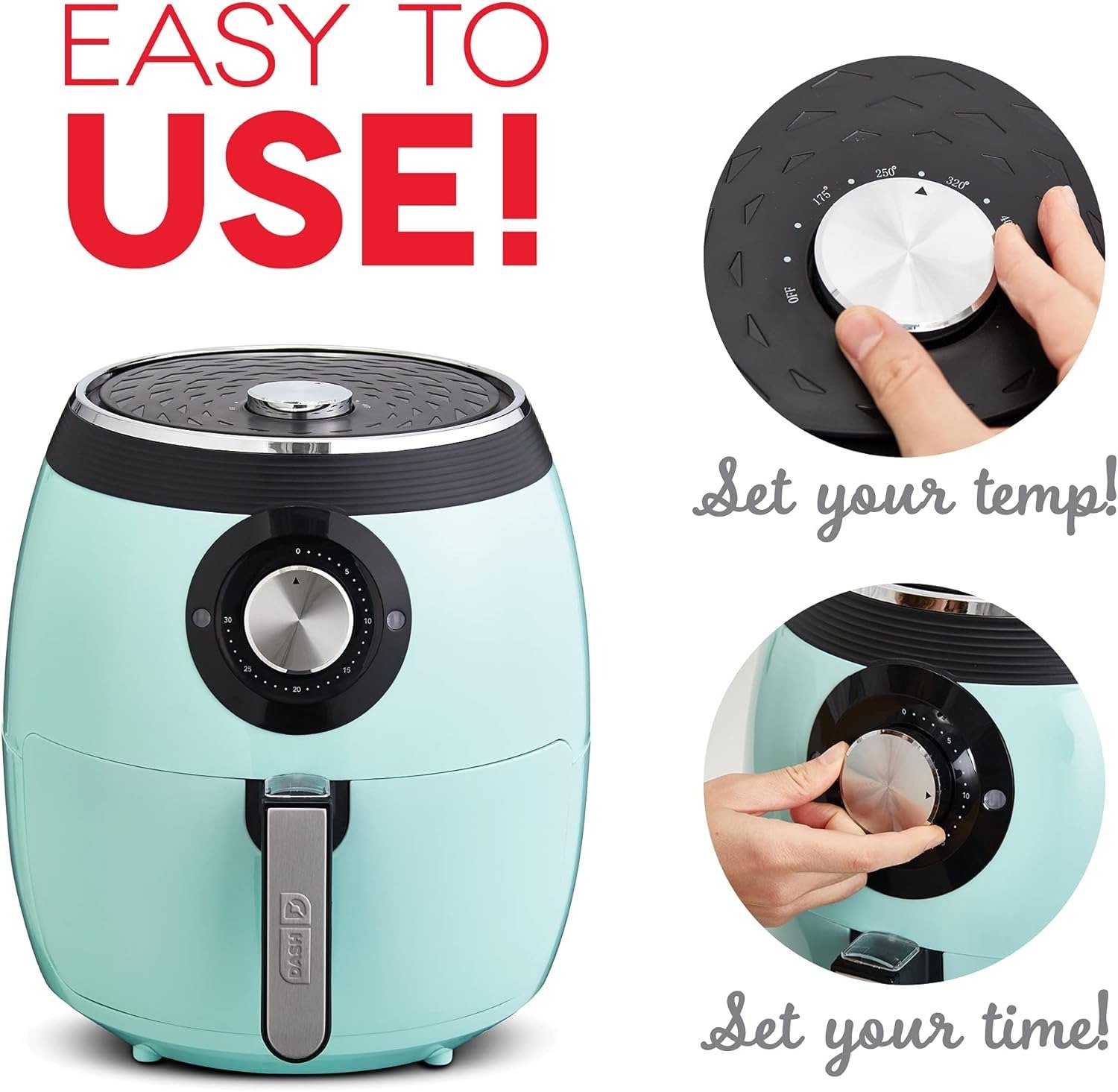6QT Electric Air Fryer, 1700W, Adjustable Temperature Control, Nonstick Basket, Auto Shut-Off, 400°F Max Temp