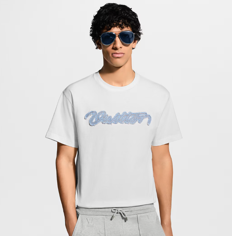 LOUIS VUITTON Denim Signature Short-Sleeved T-Shirt