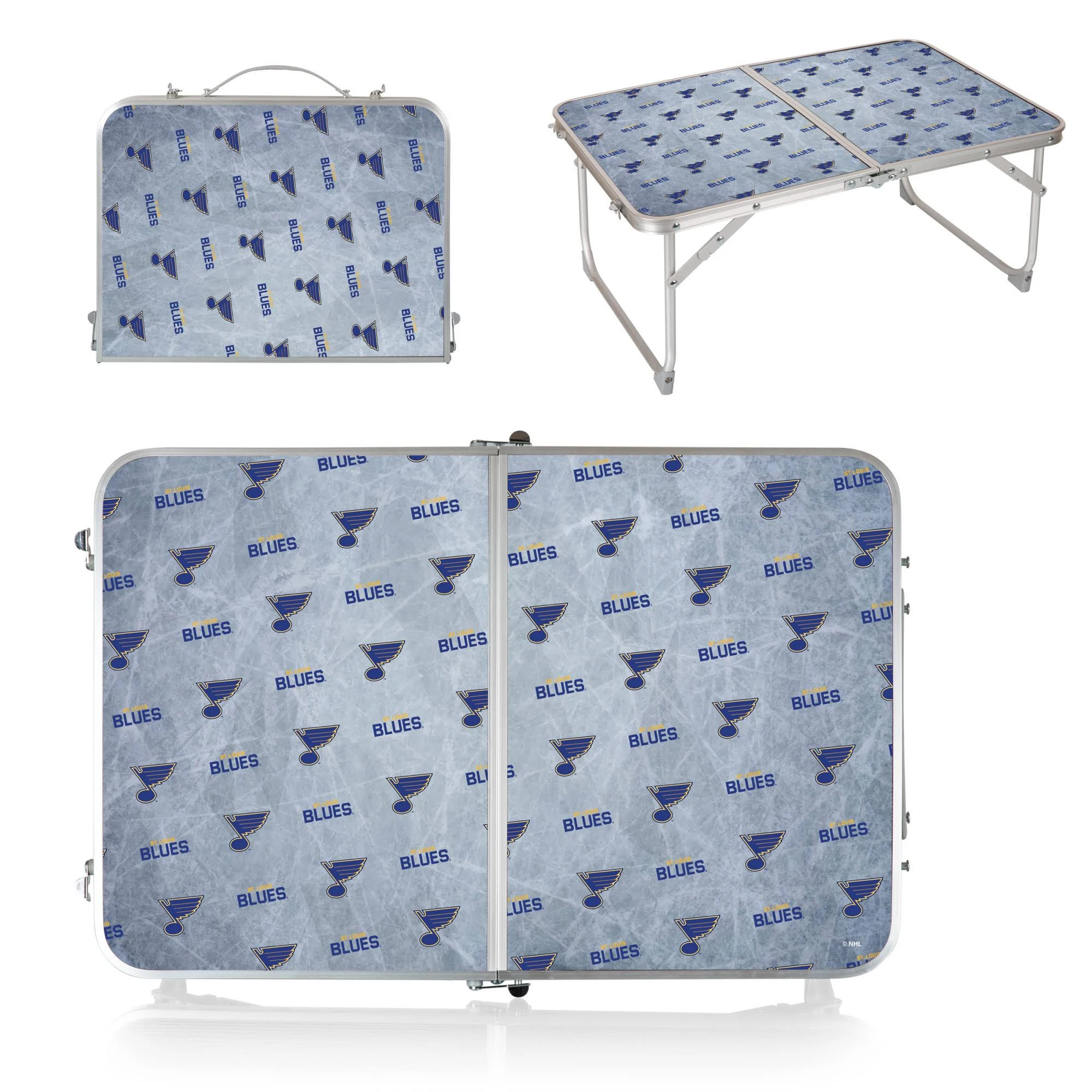 Picnic Time St. Louis Blues Concert Mini Portable Table, Med Grey