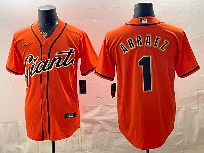 Men's San Francisco Giants Luis Arraez #1 Orange Limited Player Jersey