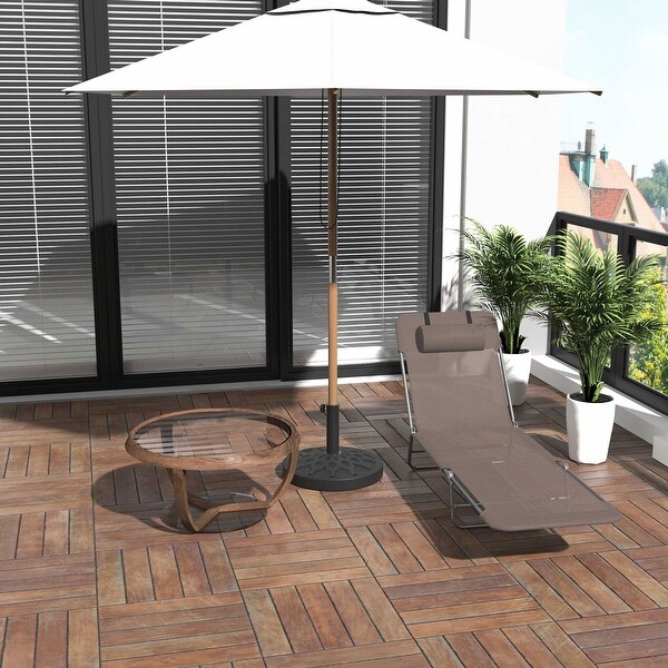 Outsunny Folding Chaise Lounge Chair,Pool Sun Tanning Chair,Outdoor Lounge Chair with 5Position Reclining Back,Breathable