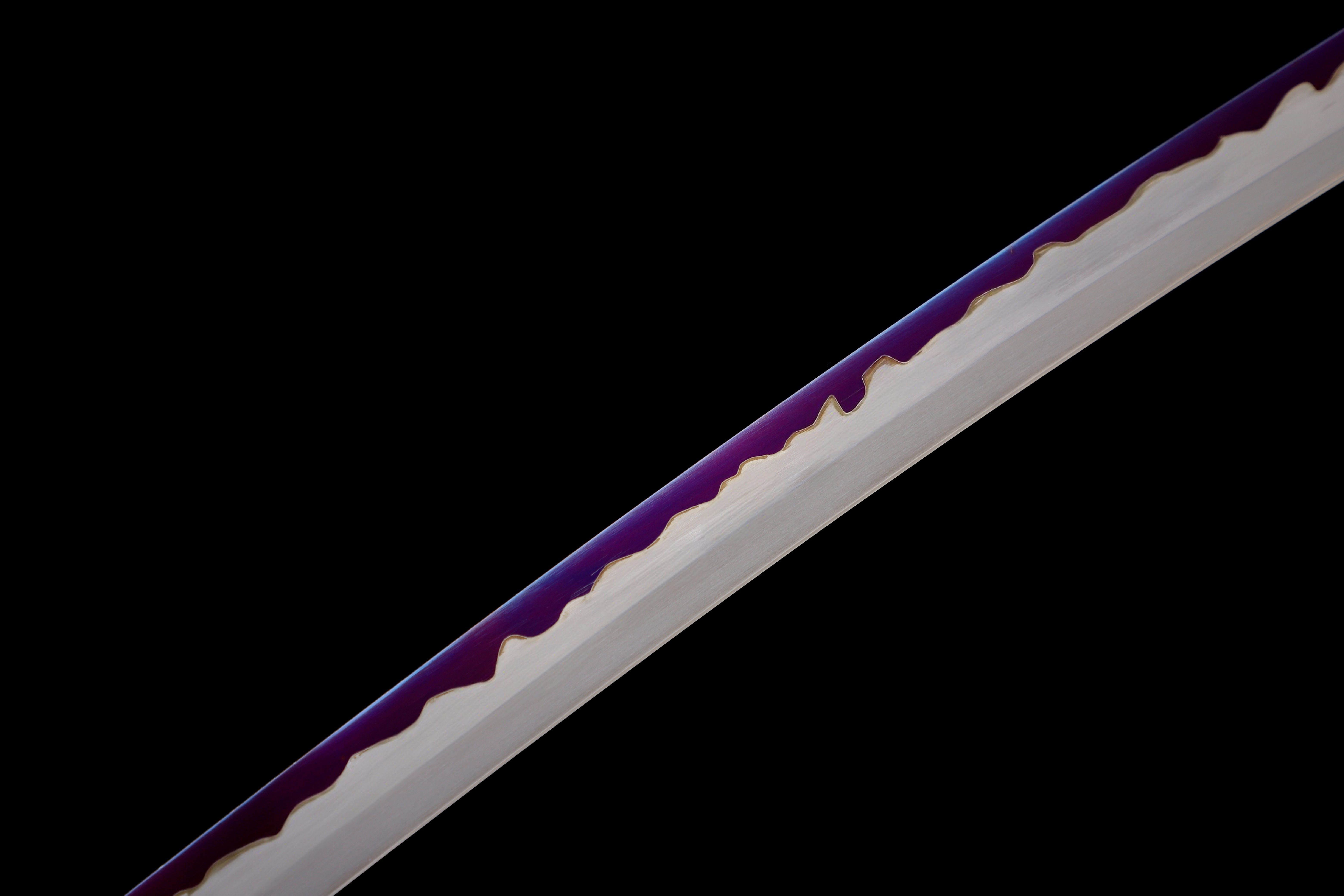 Handmade Katana 9260 Spring Steel Purple Blade Dragon Tsuba Full Tang