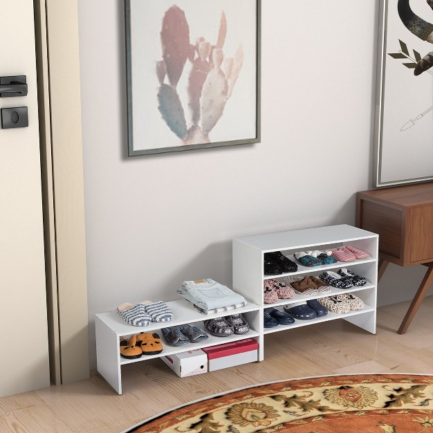 Width Organizer Shelf Set Of 3 White tan