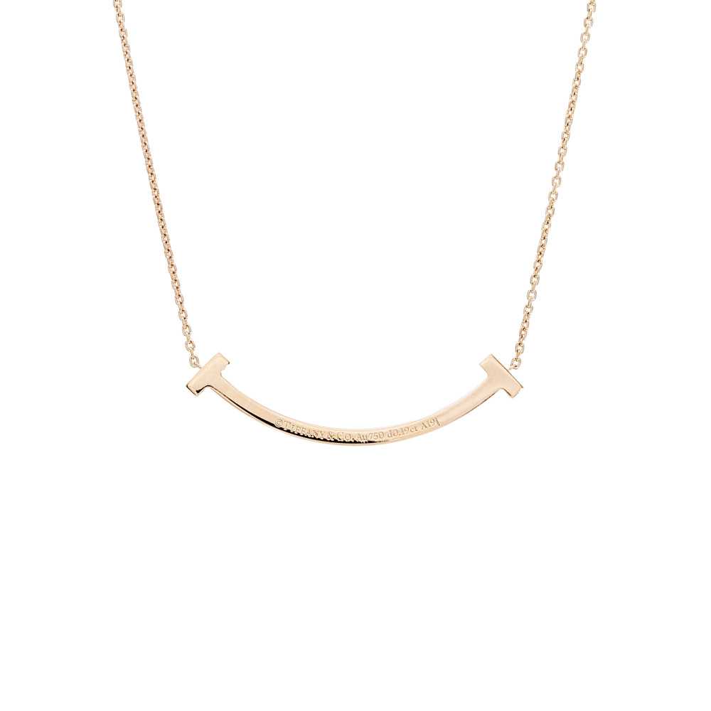 Tiffany & Co. Tiffany T Smile Necklace 18K Rose Gold Diamond 74957218